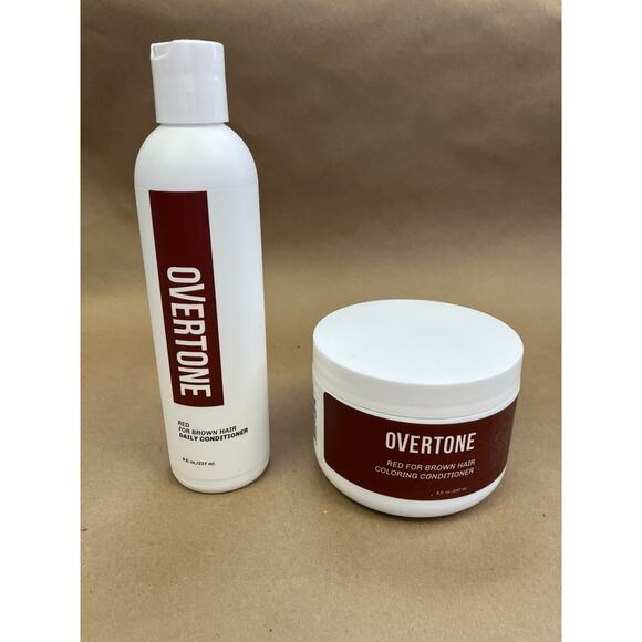 OVERTONE Red For Brown Hair Coloring and Daily Conditioners Combo NWOB - Picture 1 of 4